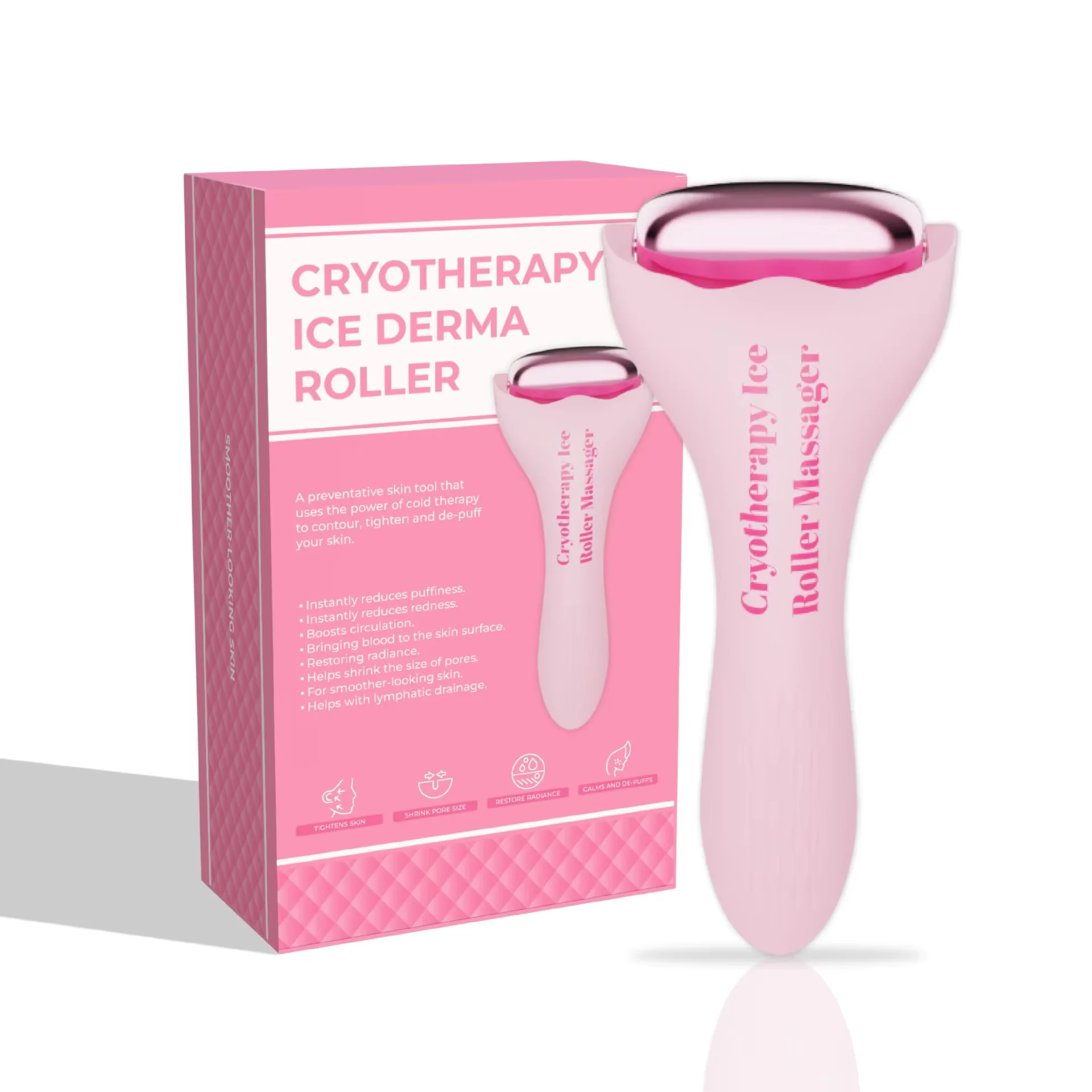 Aangepast logo en verpakking Gezichtsmassage Ice Globe Product Gladde koeling Gezichtsmassage Roller Ice Globes voor gezicht