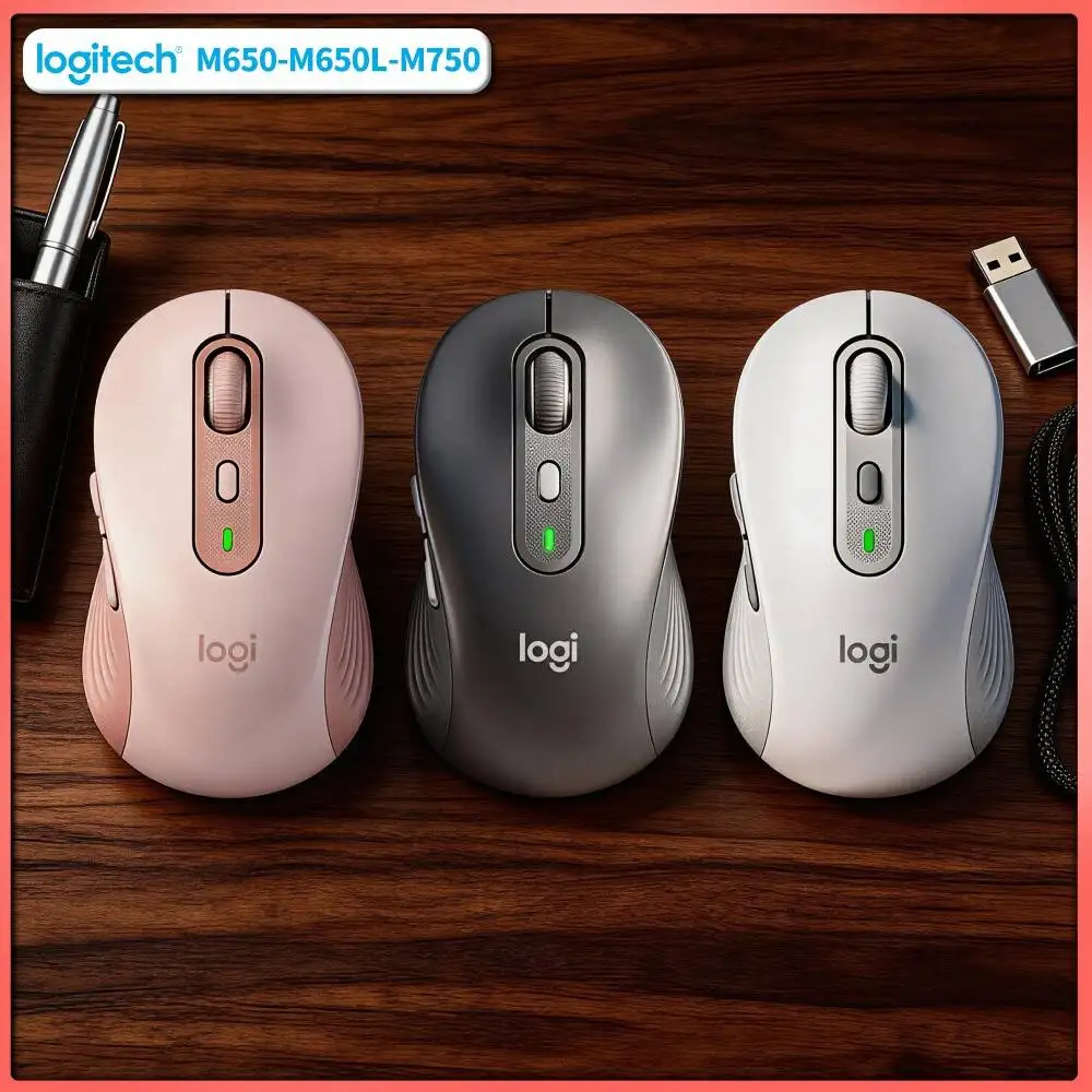 Ergonomic M750 Wireless Mouse - Custom Shortcut Buttons, 4000 DPI Precision, Dual Connection, Study Desk Pick Tool