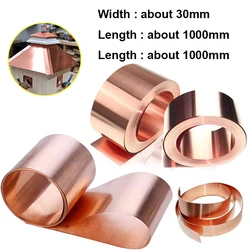 Lámina de Metal Cu de cobre puro 99.9%, 0,01-0,6mm X 20-100mm X 100-1000mm, 1 unidad