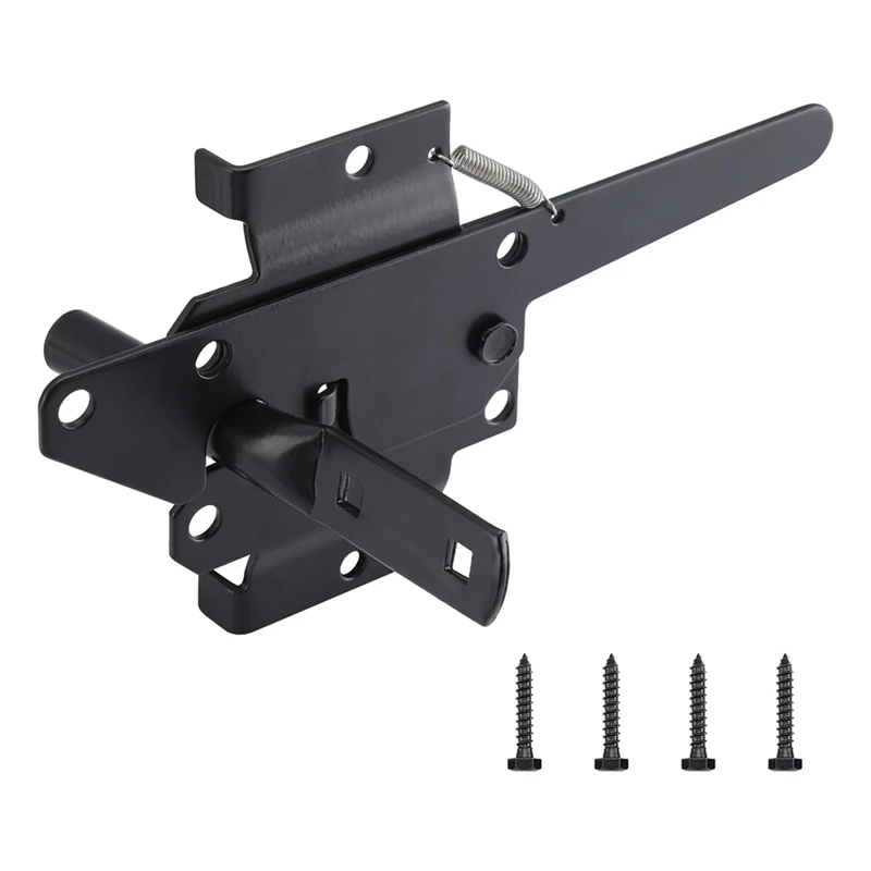 Hot Heavy Duty Self-Locking Latches For Wooden Fences, Lever Latches For Garden Outdoor/Pool Doors Fence Hinges