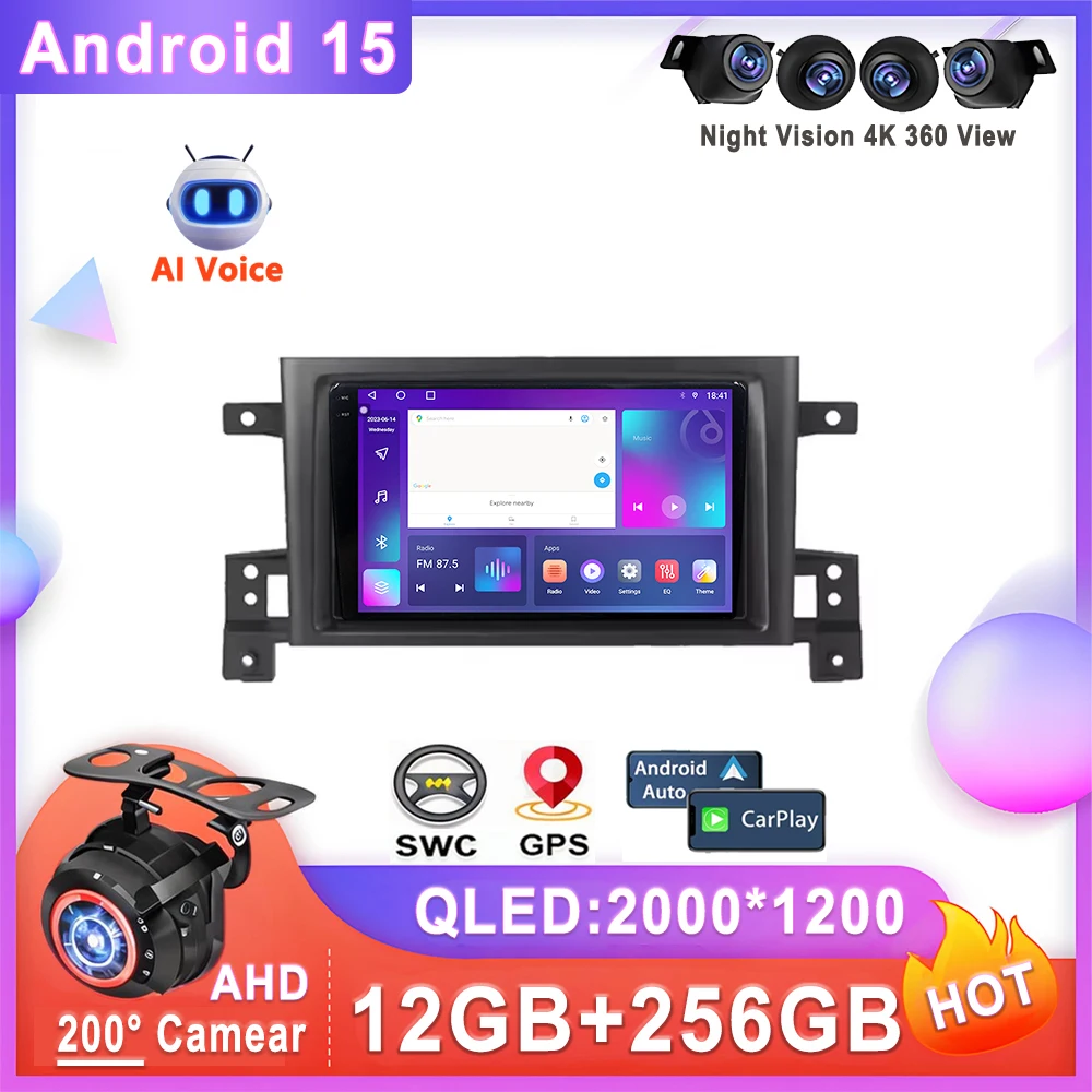 

For Suzuki Grand Vitara 3 Android15 Auto Radio 2005-2015 Multimedia Player Stereo HeadUnit No 2DIN QLED Screen Multimedia Player