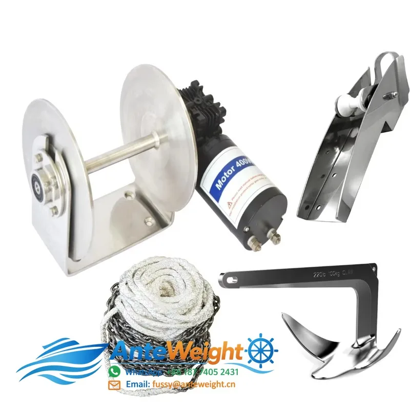 Marine Stainless Steel Yacht Electric Winch Remote Drum Anchor Windlass