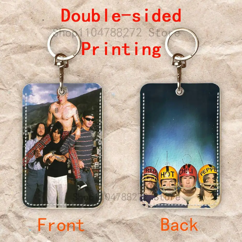 R-레드 H-핫 C-칠리 P-페퍼스 프리미엄 PU 가죽 카드 홀더 카드 케이스 금속 카라비너 포함, 일상 사용을 위한 맞춤형 디자인