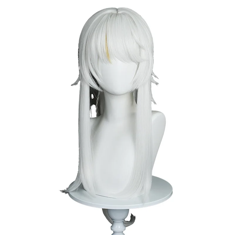 겐신 임팩트 지바이 코스프레 가발 긴 흰색 머리 내열성 섬유 헤어 게임 소품 할로윈 파티 여성 소녀 역할 놀이용