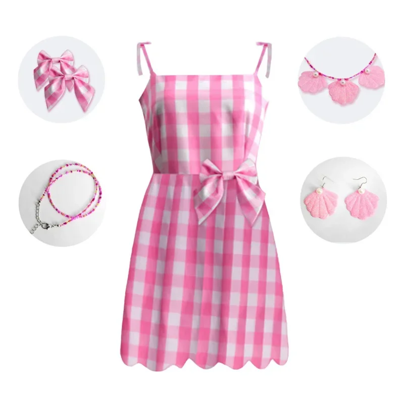 2025 New Movies Margot Robbie Women Barbi Dress Up Halloween Men Ken Ryan Gosling Cosplay Costume Teen Girl Vintage P wat160