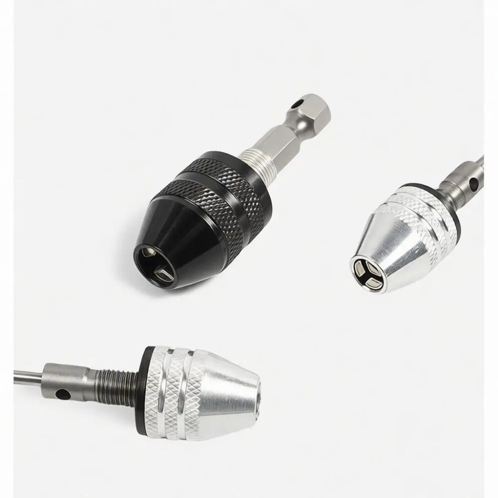 High Accuracy Drill Chuck 0.3 To 6.5mm Hex Shank Converter Three Jaw Self Centering Fast Release For Electric Drill Repair