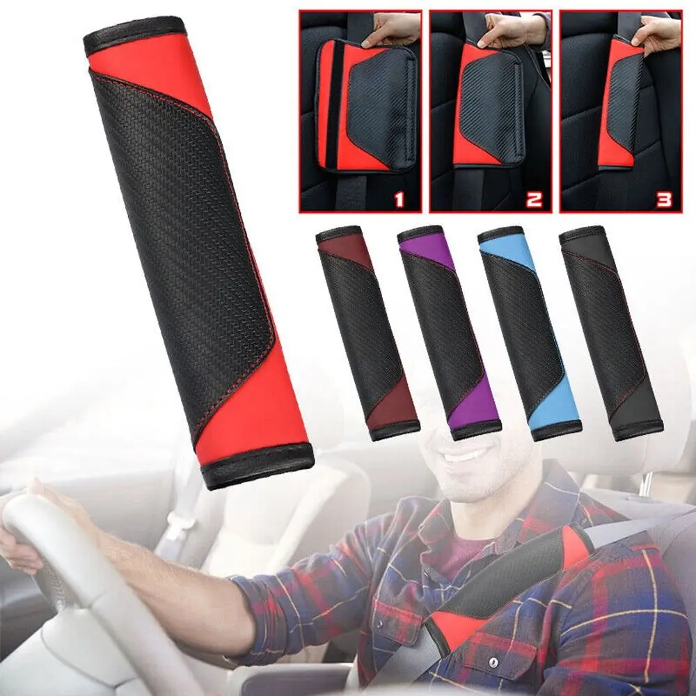 Funda Multicolor para cinturón de seguridad de coche, Protector de hombro de cuero PU, accesorios para coche, correa para el hombro