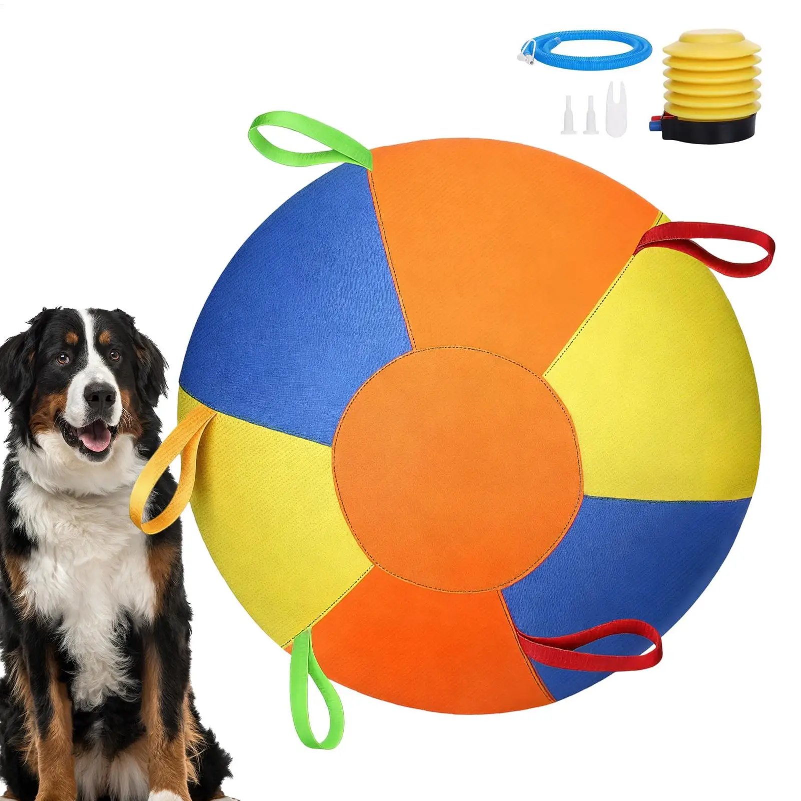 Pelota de Pastoreo para Perros con Asa, Resistente a Desgarros, Pelota Calmante para Perros Pequeños, Juguetes de Pastoreo para Patio Exterior, Piscina, Juego de Cachorros