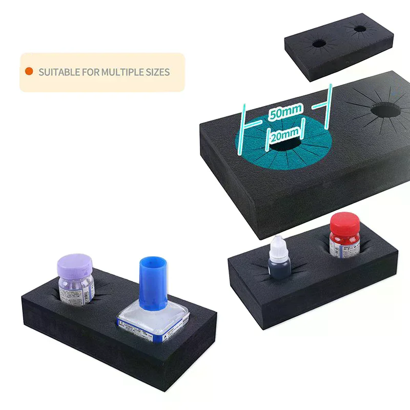 

Glue Paint Bottle Universal Storage Base 2 Hole Anti-tipping Storage Stand Model Tools EVA Material