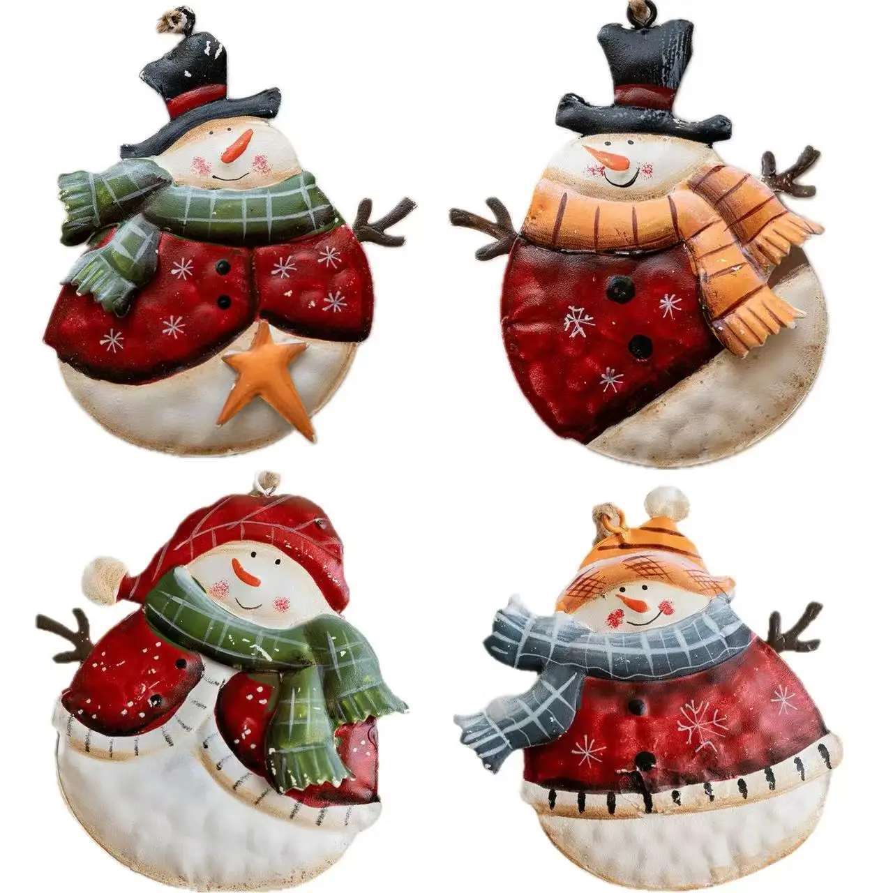 2025 Iron Christmas Snowman Ornaments for Home Shop Decorations Cute Kawaii Elf Pendants for Xmas Tree Decors Gifts Natal