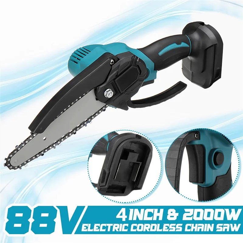 ABRW-4Inch Brushless Chainsaw  Cordless Electric Chain Saw Handheld Pruning Shears Garden Cutting Toos  For  18V Battery