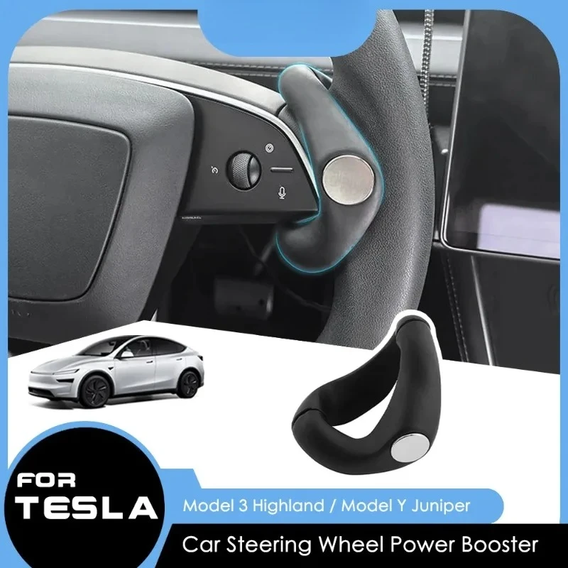For Tesla Model Y Juniper Model 3 Highland 2025 2026 Car Turning Steering Wheel Power Booster Spinner Knob Safety Accessories