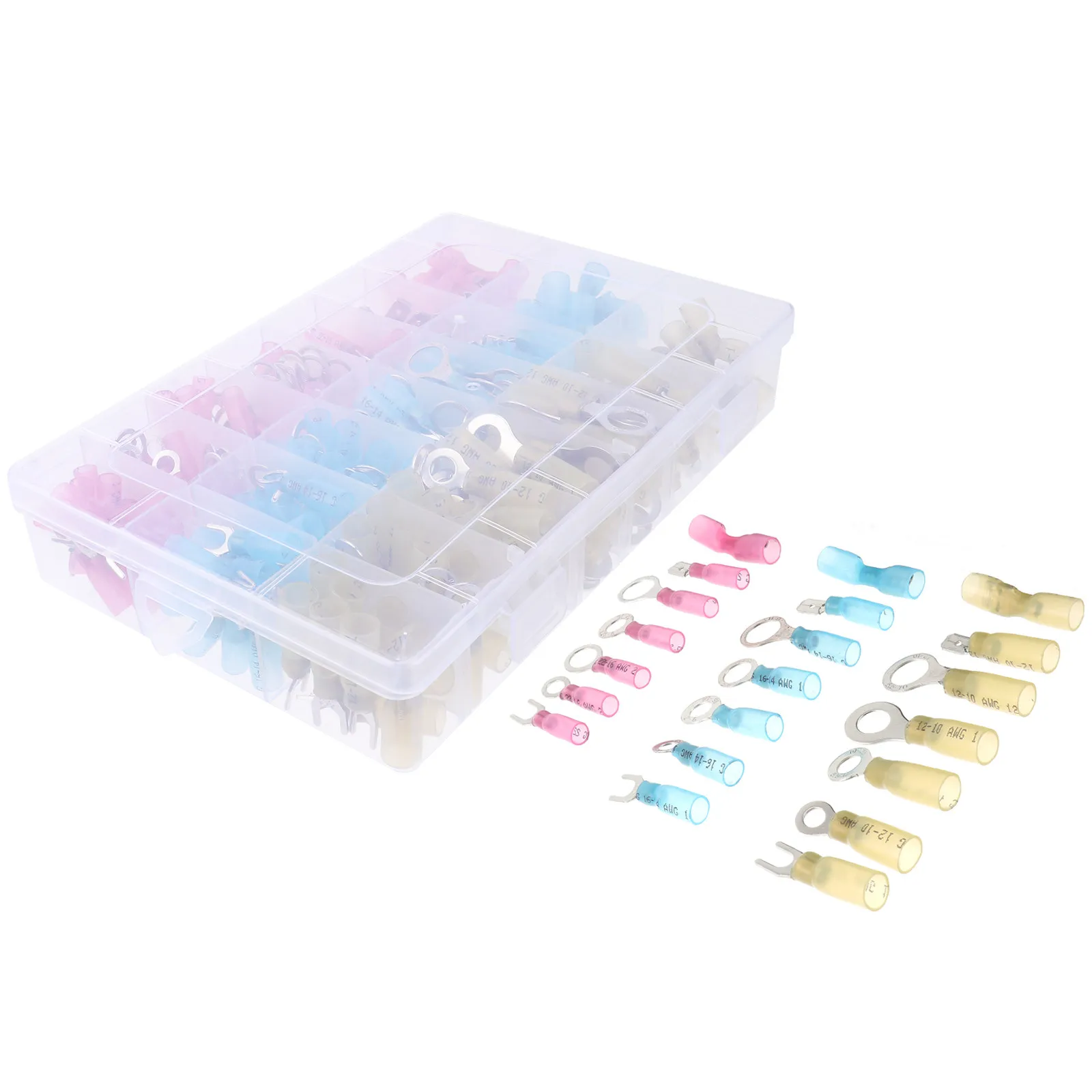

280Pcs Heat Shrink Wire Terminal Kit Insulated Crimp Connectors Waterproof Electrical Wire Connector Insulated Terminal