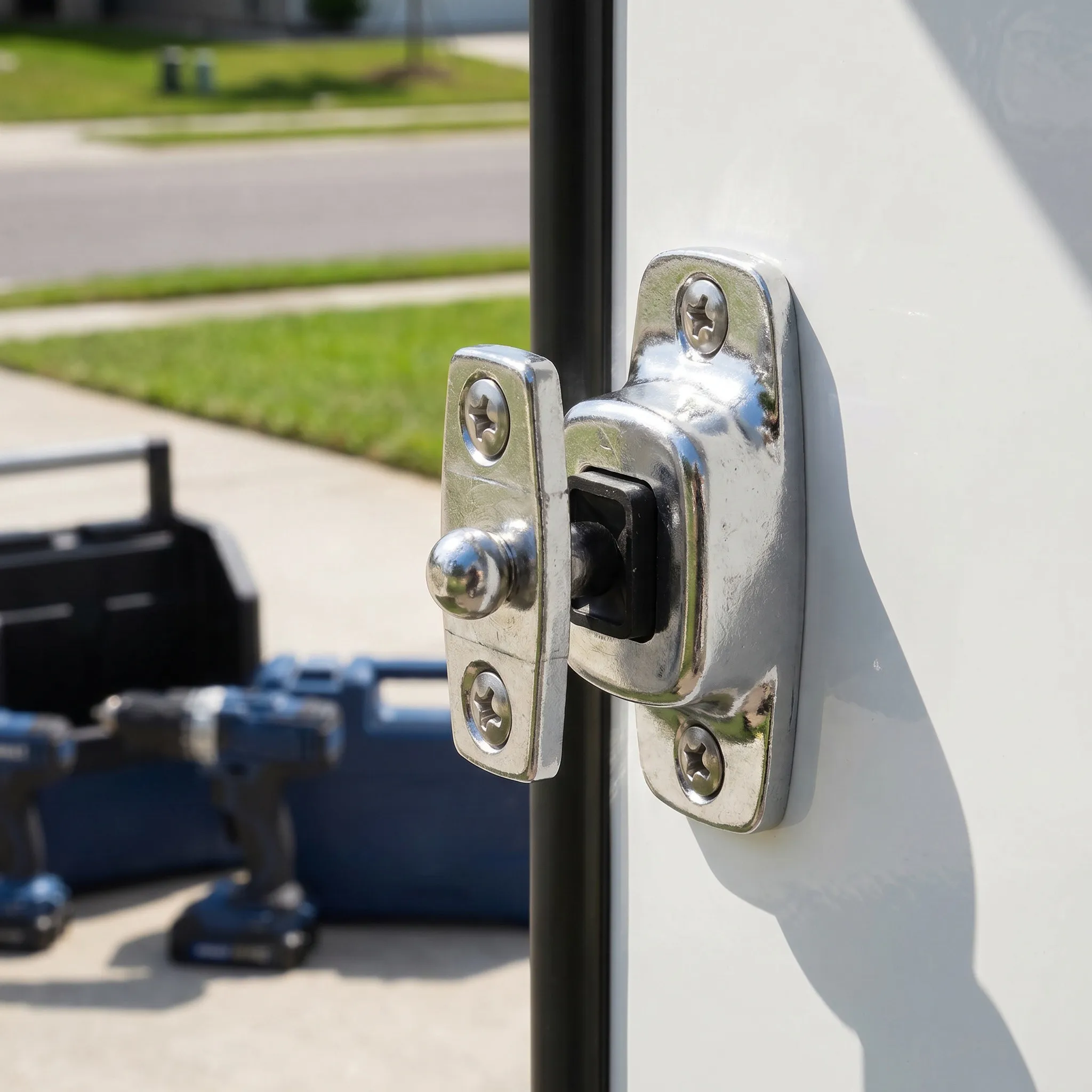 Rv Door Holder Plunger Socket Heavy Duty Trailer Latch Prevents Door Closing for Camper Motorhome Cargo Trailer