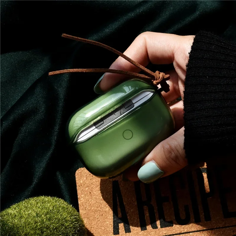 TS Green Case for AirPods Pro2 Airpod Pro 1 2 3 Bluetooth Earbuds Charging Box Protective Earphone Case Cover