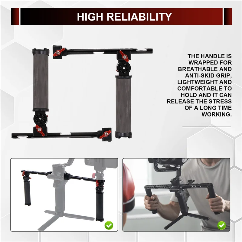 EDT-регулируемая ручка с двойной карбоновой ручкой, зажимное крепление для DJI Ronin RSC 2 RS2, ручной стабилизатор, кронштейн для монитора