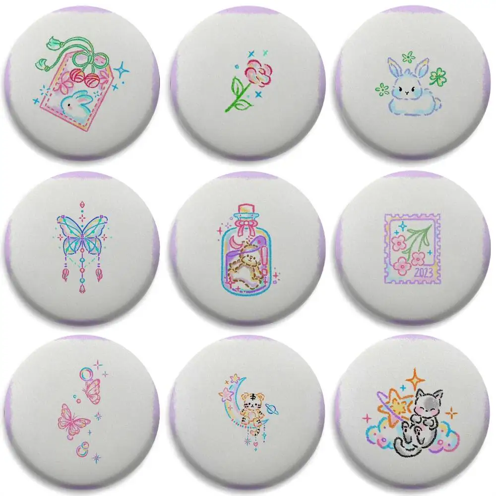 

Cute Simple Nordic INS Painting Badges Round Exquisite Badge Brooches Creative Pins For Clothes Hat Backpack Gift Accessories