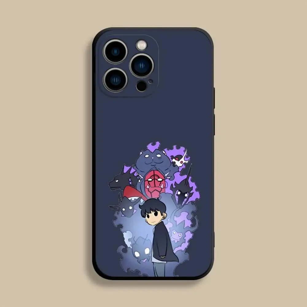 アニメ「ソロ・レベルアップ」スマホケース iPhone 17、16、15、14、13、12、Pro、Max、Plus、E、SE4、Air、Mini対応 ブラック ソフトカバー