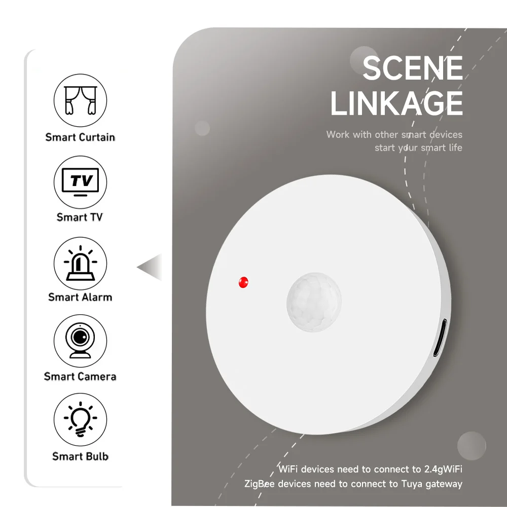Tuya-Capteur de mouvement PIR Zigbee WiFi, détecteur infrarouge du corps humain, sécurité de la vie intelligente nous-mêmes avec Alexa, Google Home