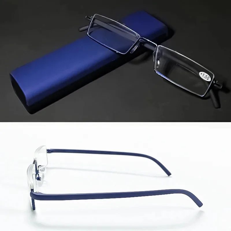 Quadratische Lesebrille Blaulichtfilter Halbrahmen Presbyopie-Brille Mit Etui Herren Damen +1 1,25 1,5 1,75 2 2,25 2,5 2,75 – Detail 10
