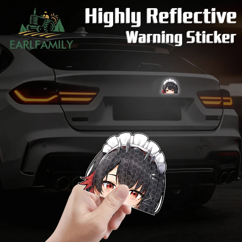 EARLFAMILY Reflective Zenless Zone Zero Ellen Joe Peeker Funny Car Stickers Amusing Game Character Decals Nice Car Goods