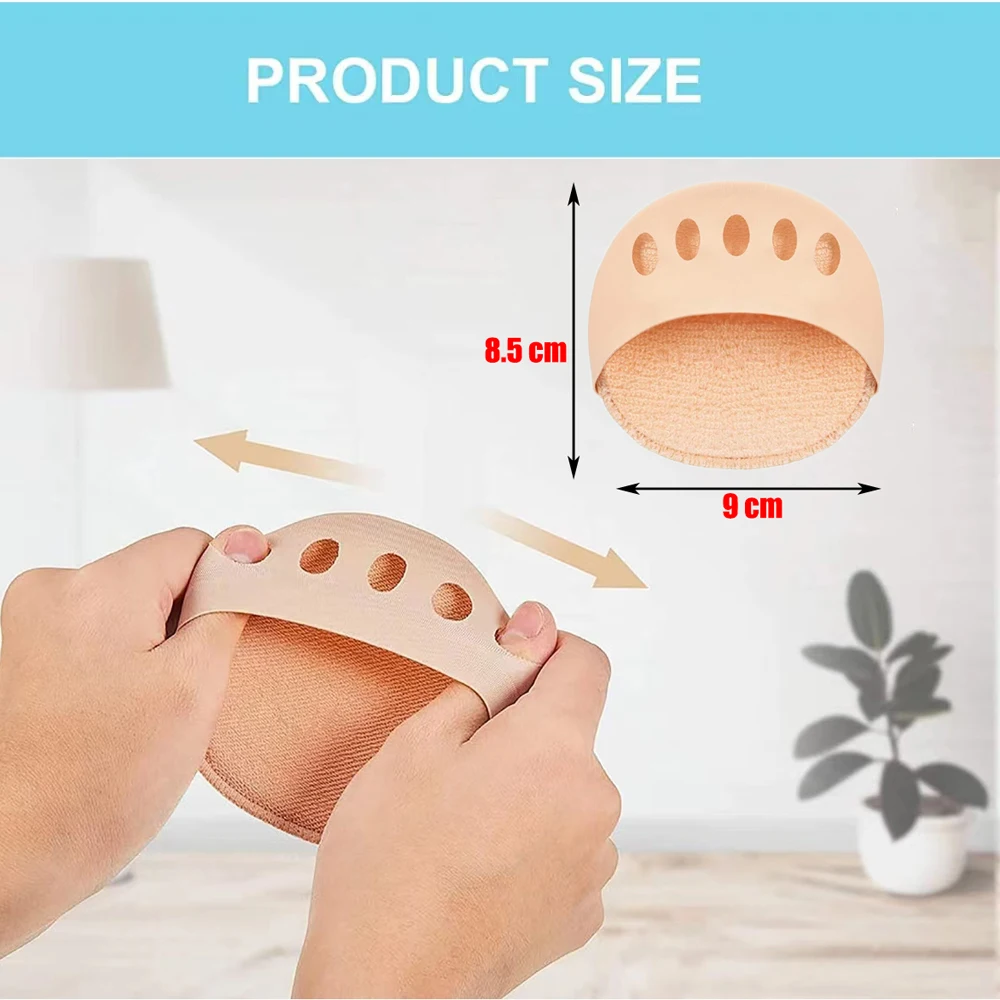 4pcs Five Toes Forefoot Pads for Women High Heels Half Insoles for Shoes Inserts Foot Calluses Corns Pain Relief Forefoot Socks