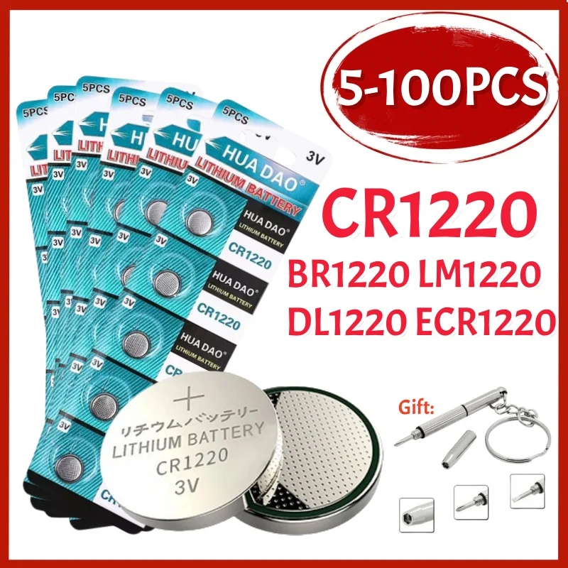 5-100PCS CR1220 3V …