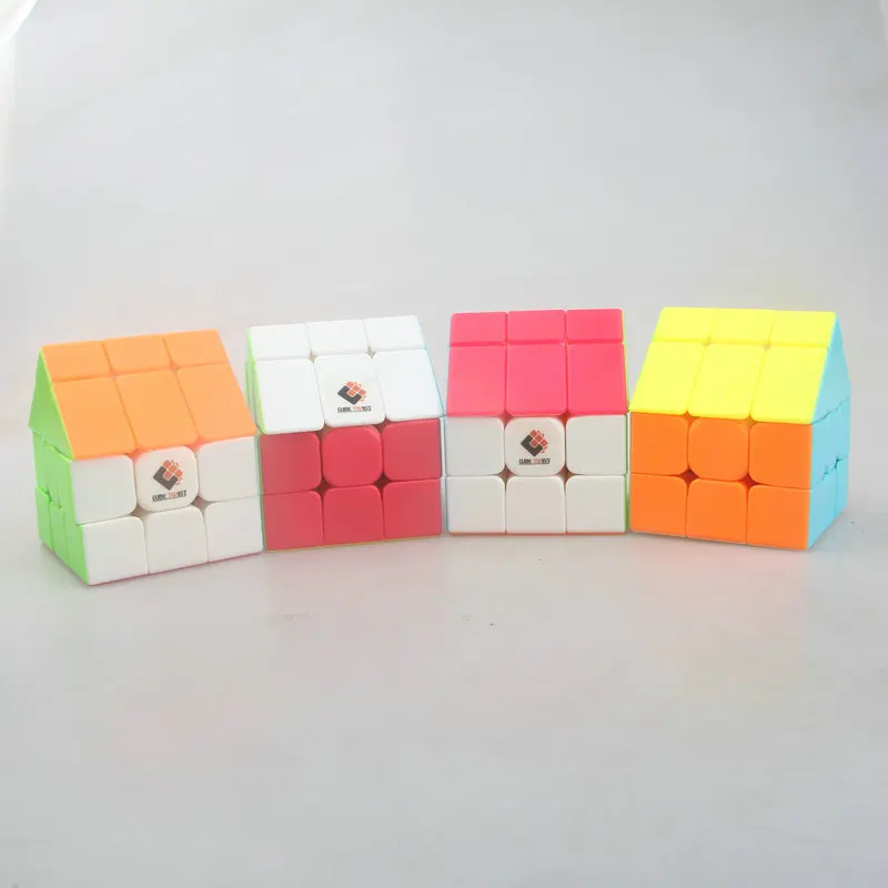 [Wisdom] Kostka 3x3 House Puzzle Żółta Górna Kostka House 3X3 Kolorowa Transformowalna Magiczna Kostka House Edukacyjna Zabawka Antystresowa Prezent