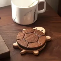 Black Walnut Mat Solid Wood Turtle Insulation Mat Kettle Tea Coaster Tableware Anti-scald Table Ornaments Creative Cute Shape