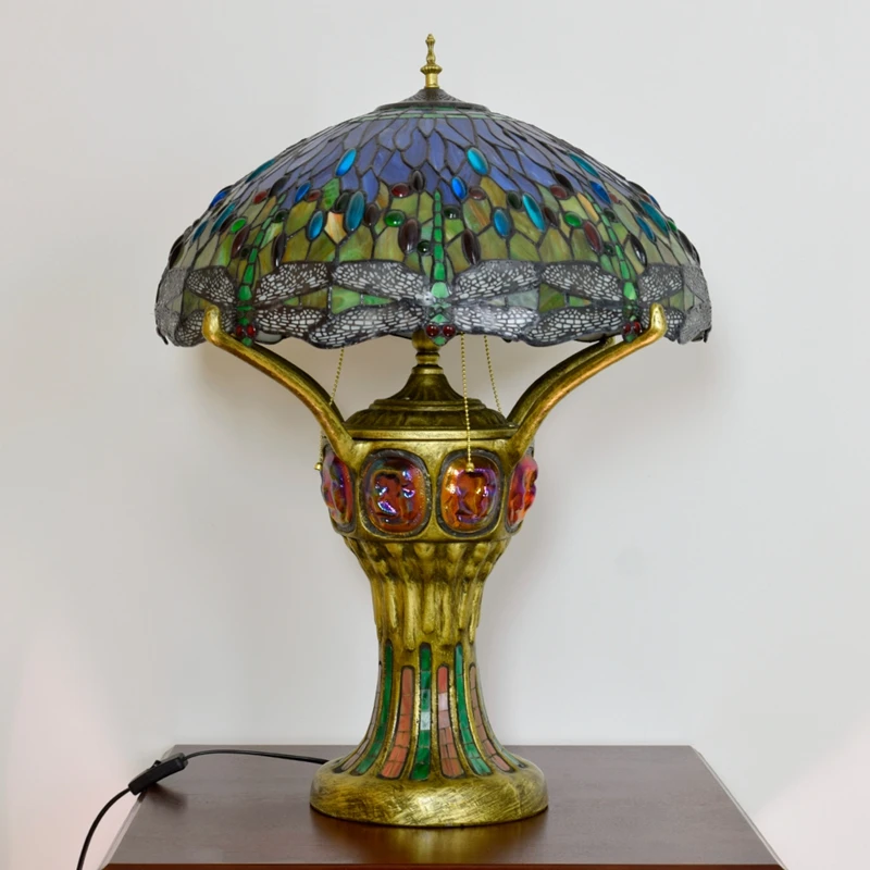 

Living room exhibition hall antique table lamp stained glass bedroom large table lamp