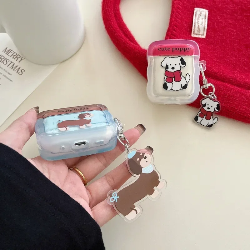 Чехол с подвеской в виде собаки для AirPods 4 Airpod 1 2 3 Pro Pro2, Bluetooth-наушники, зарядное устройство, защитный чехол для наушников