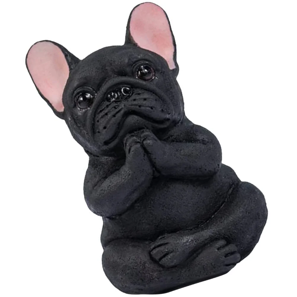 Bulldog Crafts French Household Yoga Sculpture Resin Meditating Sitting Sculptures