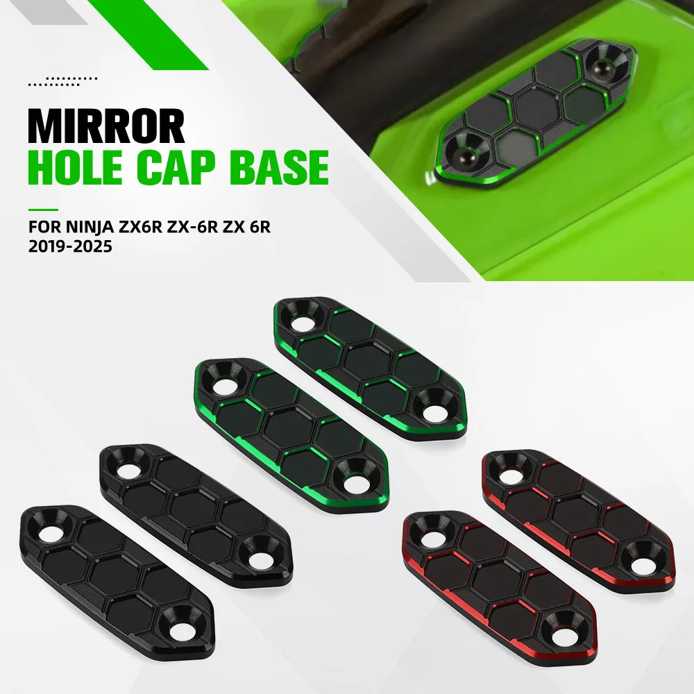 

2024 2025 For Kawasaki NINJA ZX6R ZX-6R ZX 6R 2019-2021 2022 2023 Motorcycle Rear View Side Mirrors Bracket Hole Cap Clamp Cover