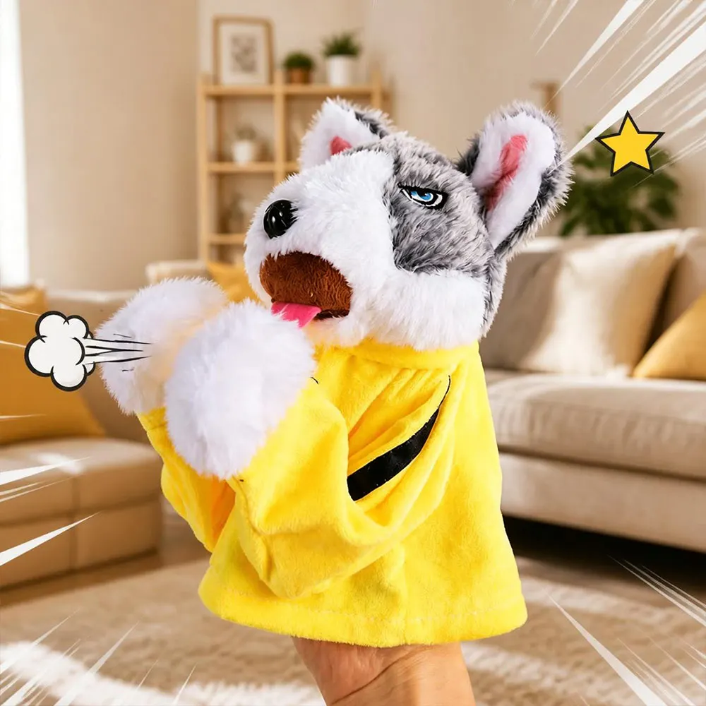 Funny with Sound Boxing Dog Doll Plush Battle Tricky Doll Kids Gifts Interactive Toy