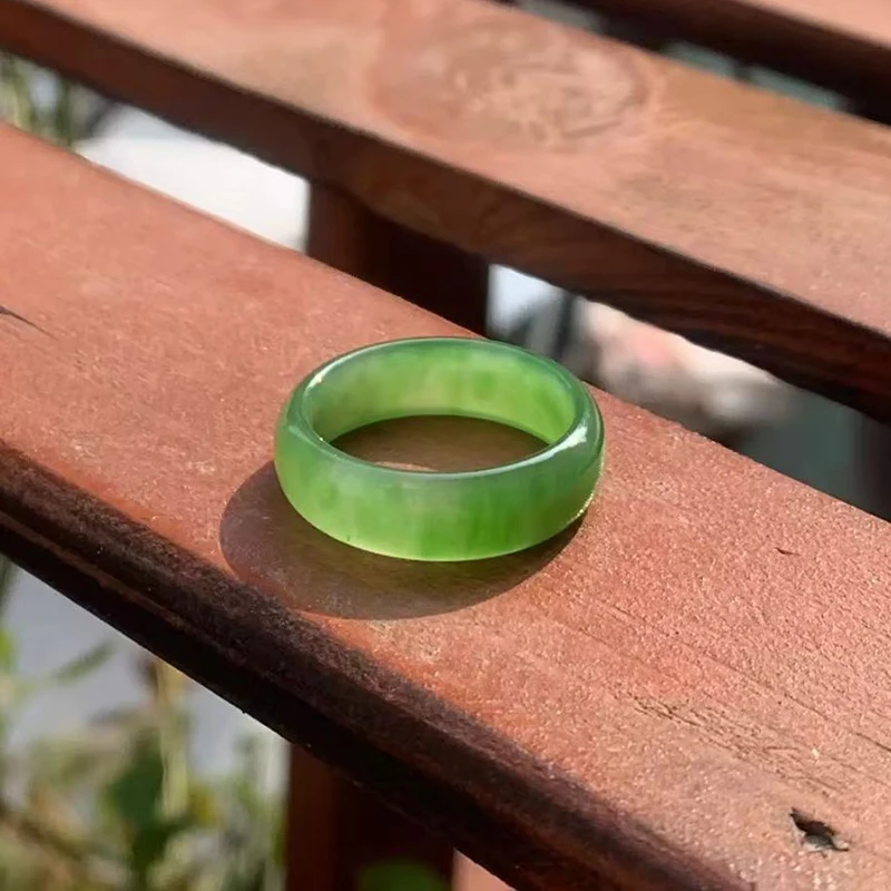 

Сертифицированное кольцо CYNSFJA из натуральной яшмы Hetian с зеленым нефритом, элегантный винтажный дизайн, унисекс, подарки из нефрита на день труда, подарок Rosh Hashanah