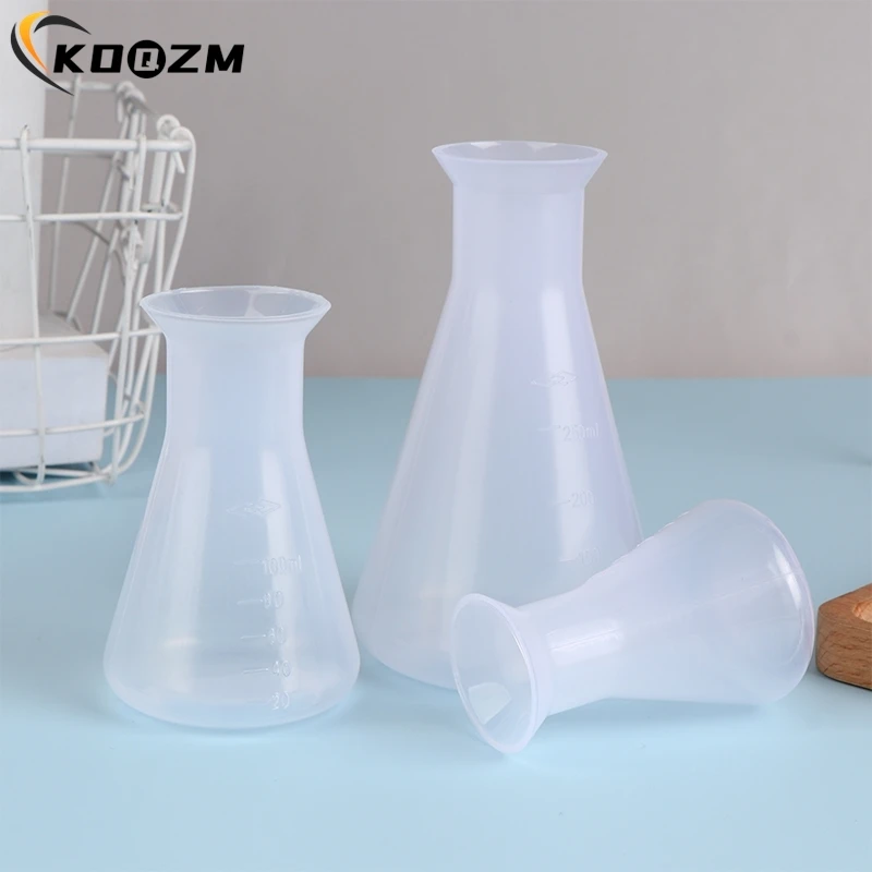 1pcs  50/100/250ml Plastic Erlenmeyer Flask Narrow Neck Conical Triangle Flask Chemistry Laboratory Analysis Instrument