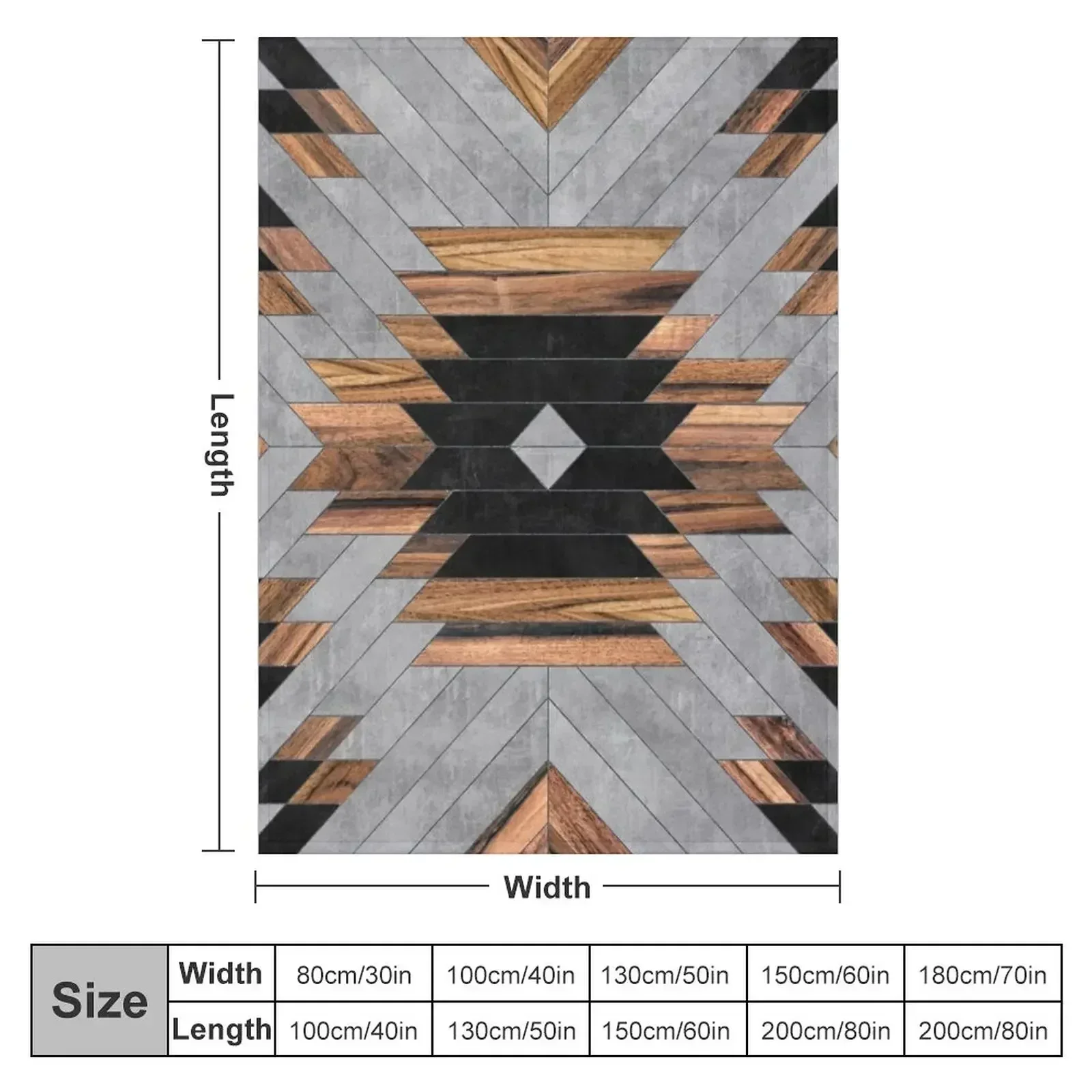 Urban Tribal Pattern No.6 - Aztec - Concrete and Wood Throw Blanket anime Decorative Sofa Large Bed Blankets
