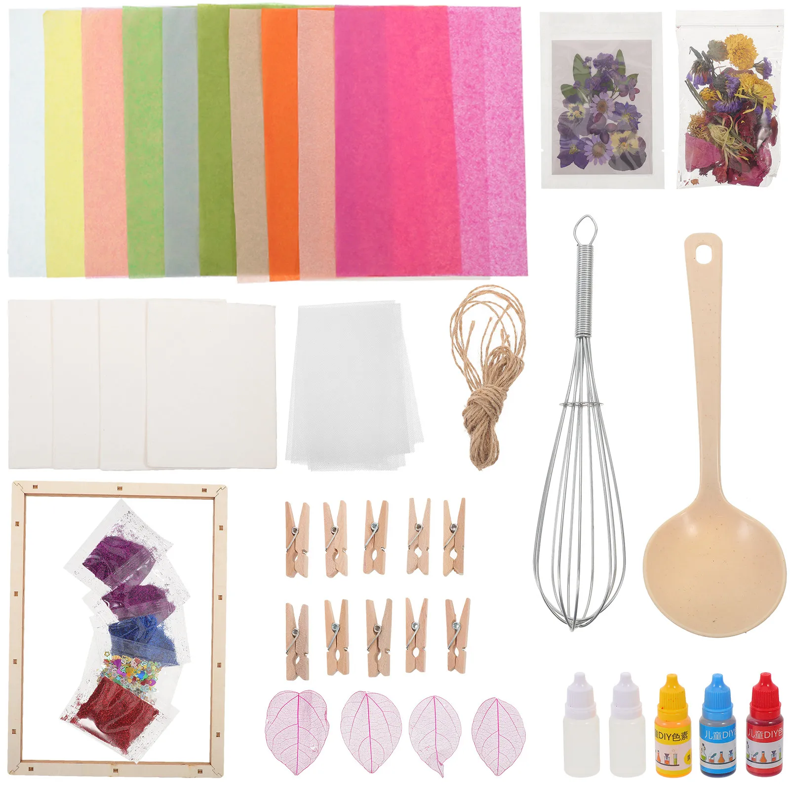 

1Set DIY Paper Making Kit Educational Kids Handmade Paper Material Set Creative Learning Craft Package for Children Exploration