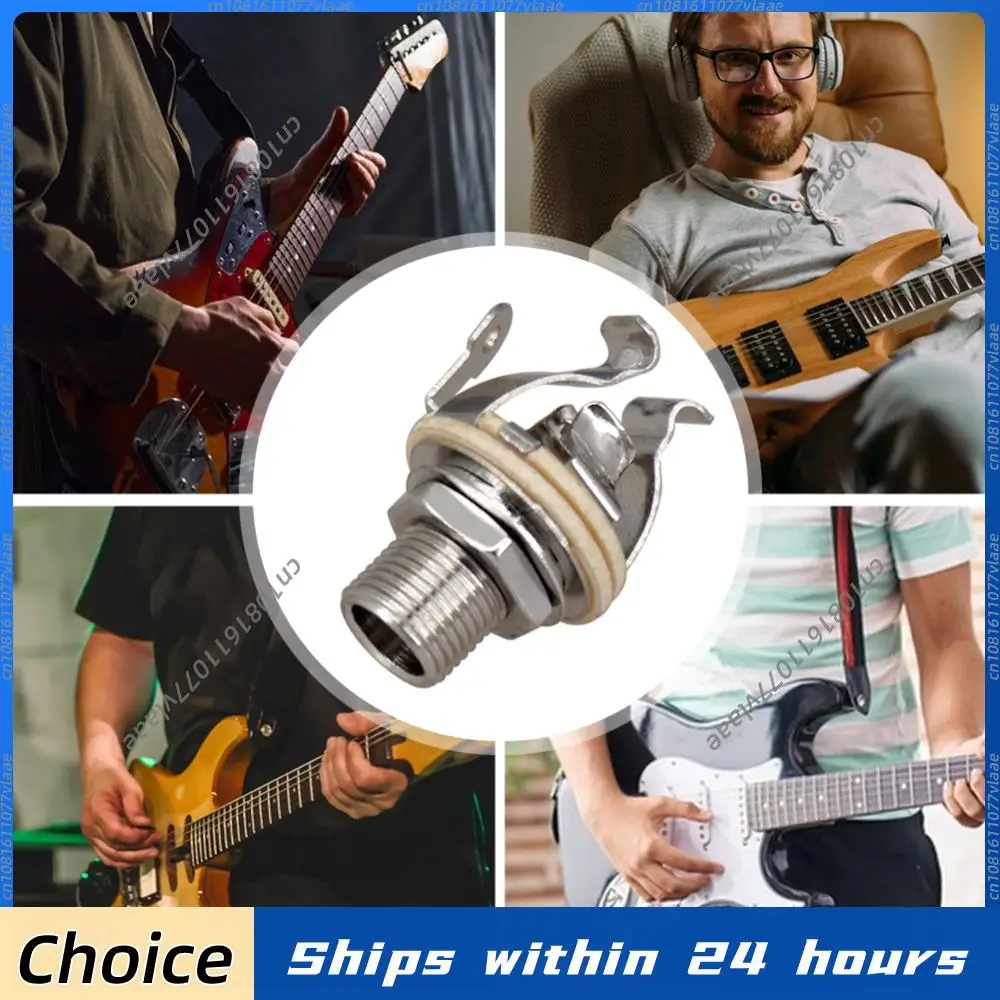 1/4 Inch 6.35Mm Guitar Pickup Output Jack Metal Guitar Mono Jack Socket Electric Guitar Mono Jack for Electric Guitar Bass
