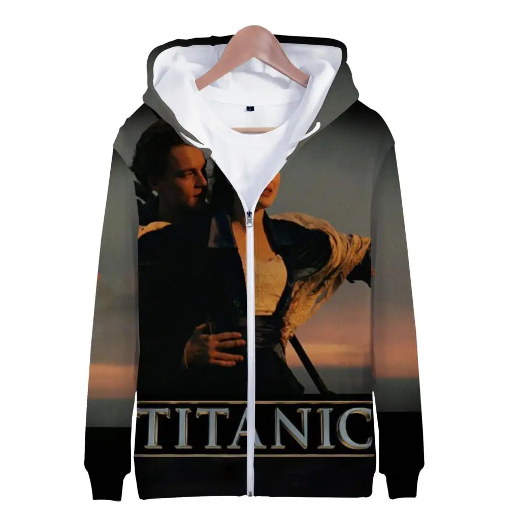 Hoodies Classic Movie Titanic 3D Print Zipper Sweatshirts Boys Girls Sweatshirts Children Fashion Long Sleeve Oversized Hoodie