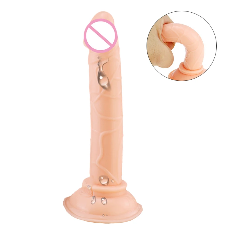 Charming Crystal Jelly Dildo Realistic Fake Dick with Simulated Penile Sucker for Women Mutual Masturbation Erogenous Sex Toys