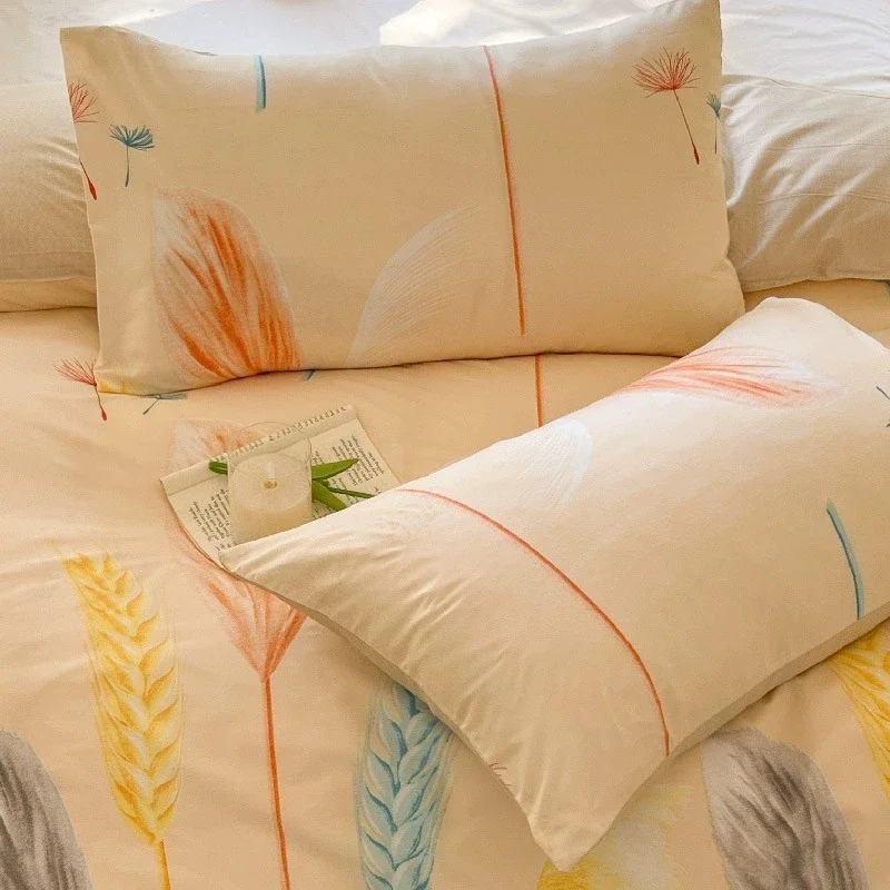 2pcs Cartoon Print Pillowcase Style Pillow Case Bedding Household Envelope plaid Pillow cover for Autumn and Winter Dropshipping