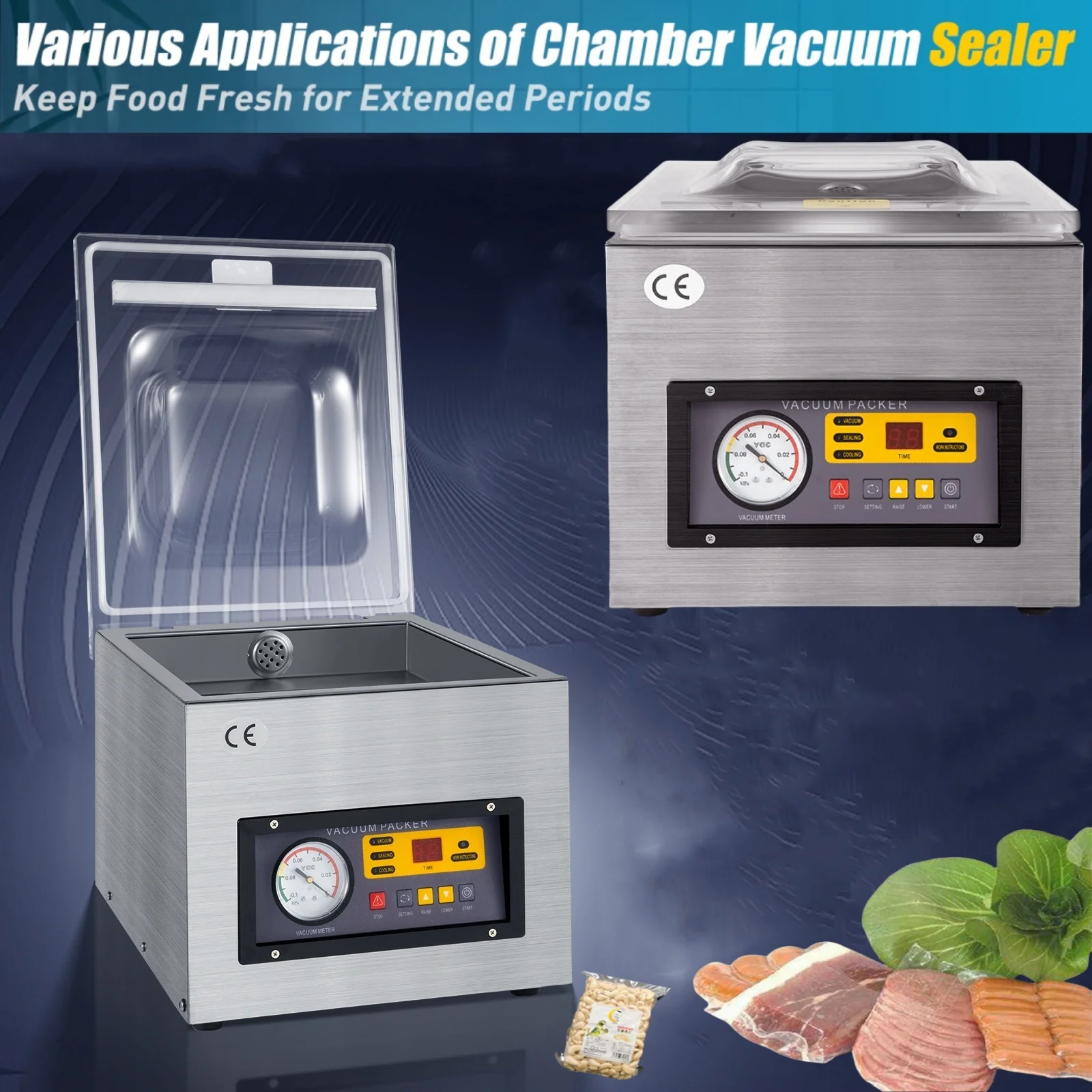 DZ-260S Table Top Chamber Vacuum Sealer Digital Vacuum Packing Sealing Machine