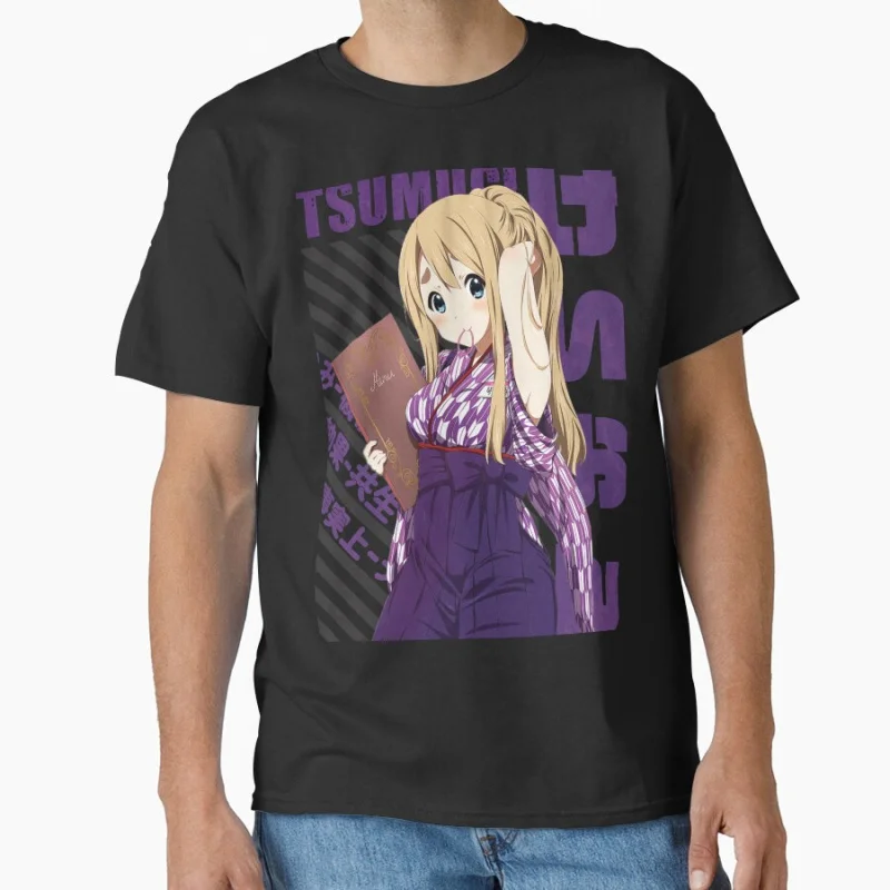 

K-ON ! - Tsumugi Kotobuki 80s vintage Manga cute girls Anime T shirt for men 100% cotton print Large size gift tops S-6XL