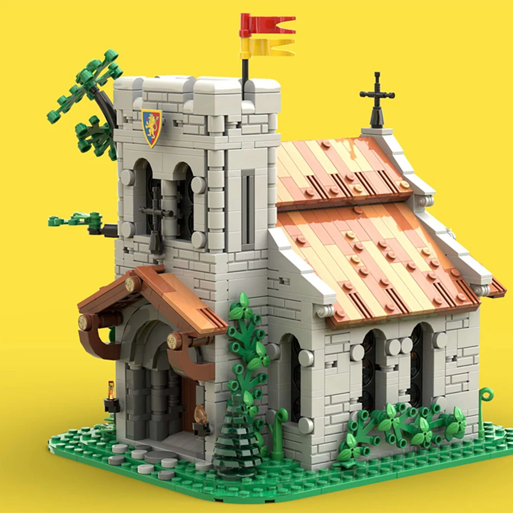 1449 PCS NEW MOC Building blocks Lion King Church lion shield Retro Medieval Street View ideas DIY child Toy Birthday Gift