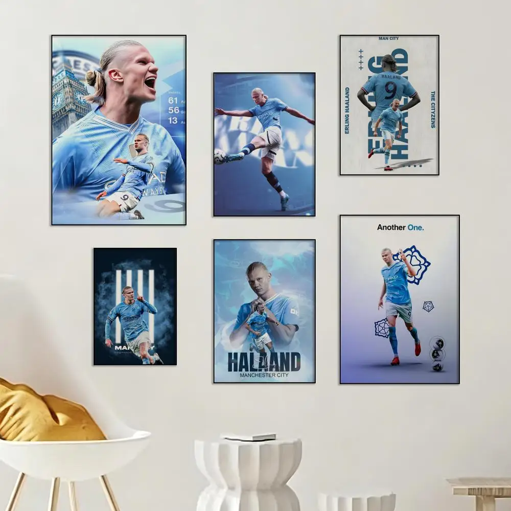 Sports E-Erling Haaland Poster Painting Wall Art Home Decoration Print for Living Room Decor Game Room hot