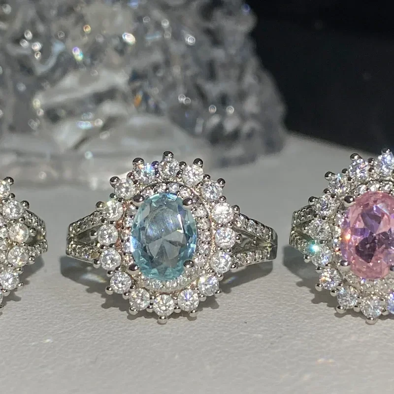 MDLFES Mo!ssan الماس نمط الزبرجد عباد الشمس الدائري الخفيفة الفاخرة قسط كامل الماس Cuic زهرة الدائري #3