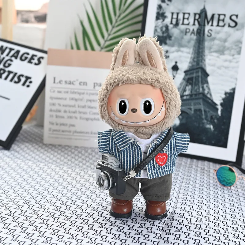 

17cm LABUBU Blind Box Clothes - Macaron Plush Outfit for Dolls, Cute Plushie Accessory (No Toy Included)