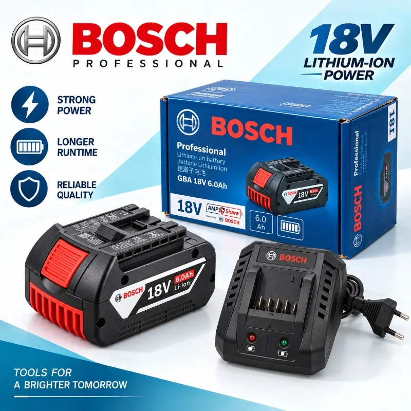 Genuine Bosch 18V 6.0Ah Battery BAT609 BAT609G Original Lithium-Ion Rechargeable Power Tool Battery