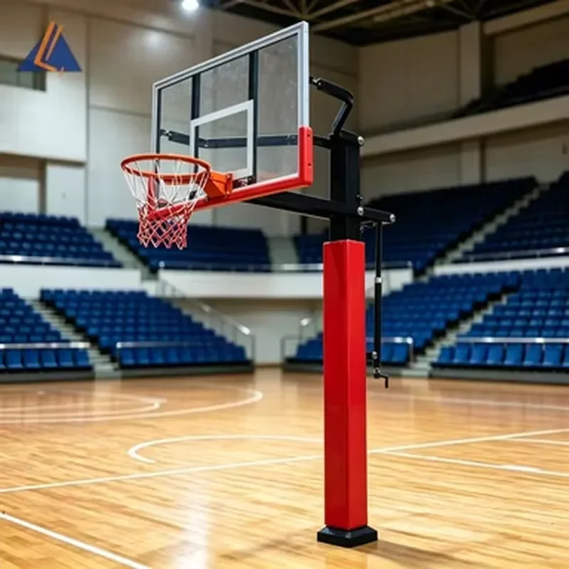 Hot Sale Heavy Duty Steel Adjustable Height Ground Basketball Hoop Tempered Glass Backboard Outdoor Basketball Stand School